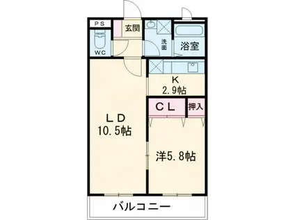 リバーウエスト壱番館(2K/3階)の間取り写真