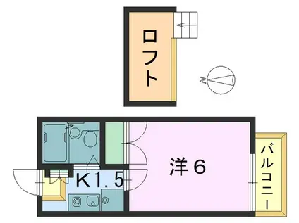 橿原神宮第2マンション(1K/2階)の間取り写真