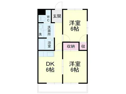 サンシャルム佐藤町(2DK/4階)の間取り写真