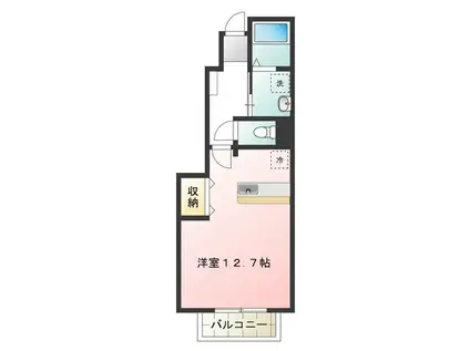 フローラル・ステージ白鷺(ワンルーム/1階)の間取り写真