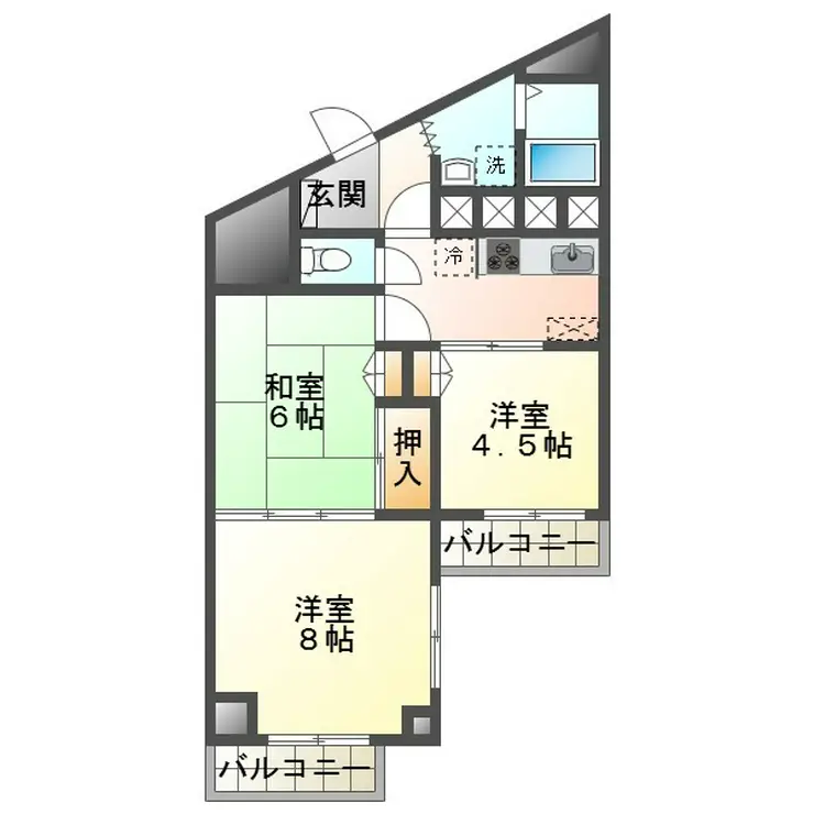 八王子はざま住宅 10階階 間取り