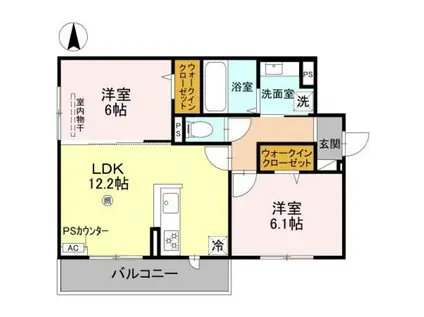 アイル京都八条(2LDK/1階)の間取り写真