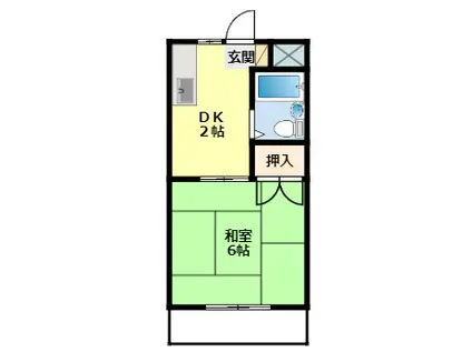 レイクグリーン三好 B棟(1K/2階)の間取り写真