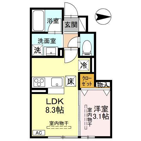 TORISIAS一条(1LDK/1階)の間取り写真