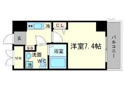 メインステージ西天満TSスクエア(1K/5階)の間取り写真