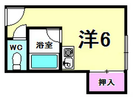 パークサイド・トア山手(ワンルーム/2階)の間取り写真