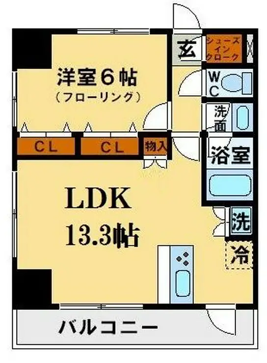 スカイコートお茶の水 6階階 間取り