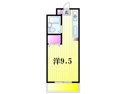 ハイツ松戸II(ワンルーム/2階)の間取り写真