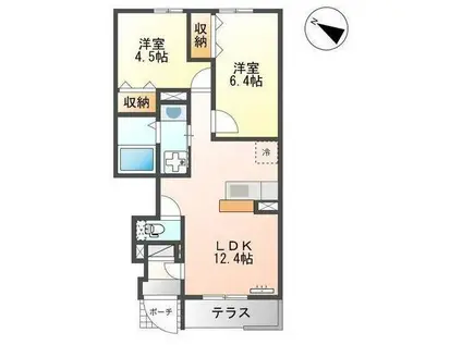 サンタプレイスⅦ(2LDK/1階)の間取り写真