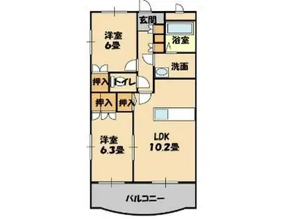 カーサ・ティグル(2LDK/1階)の間取り写真