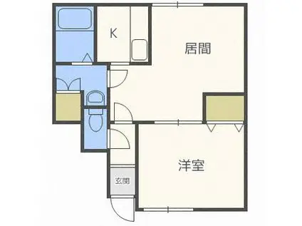 ラ・クラッセ太平(1LDK/1階)の間取り写真