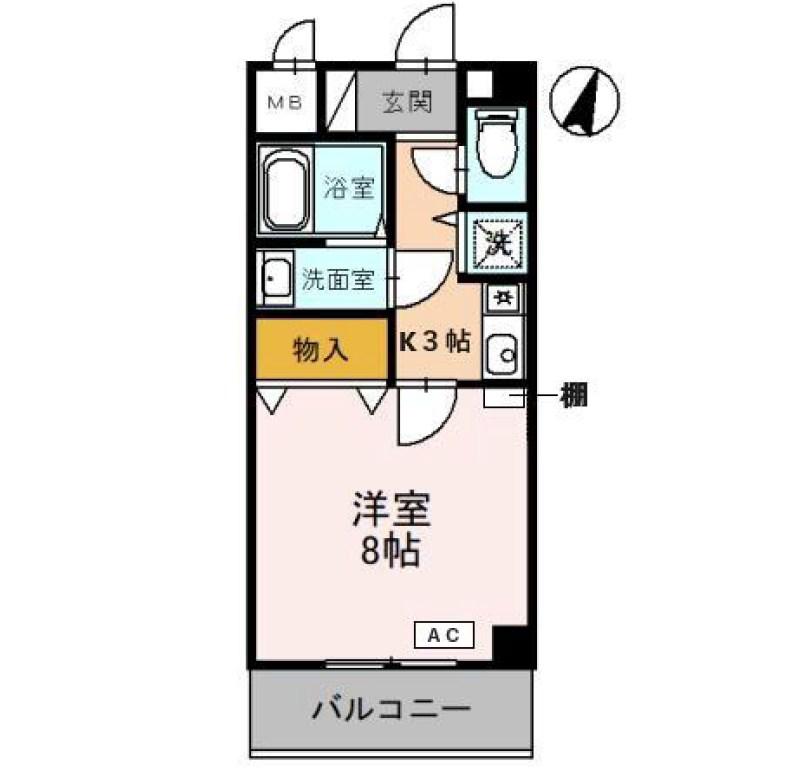 ドール魚崎(1K/2階)の間取り写真