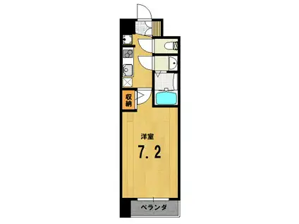 エステムコート京都二条(1K/5階)の間取り写真
