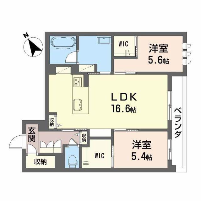 WITHPLUS天保山公園(2LDK/3階)の間取り写真