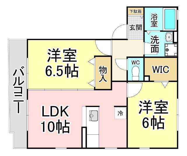 メゾンことぶき(2LDK/2階)の間取り写真