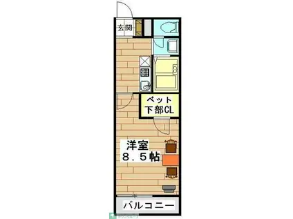 レオパレスエミールプラザ(1K/4階)の間取り写真