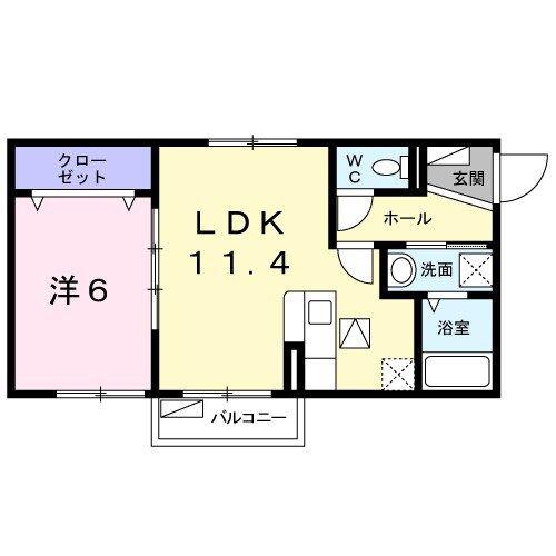 メゾンアルトウム(1LDK/1階)の間取り写真