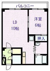 サンフラワー308(1LDK/1階)の間取り写真