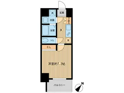 プライマルマチダ(1K/9階)の間取り写真