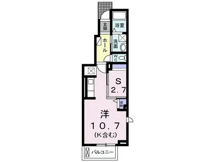 グランド ソレイユ壱番館(1SK/1階)の間取り写真