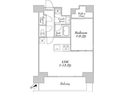 カナルフロント芝浦(1LDK/10階)の間取り写真