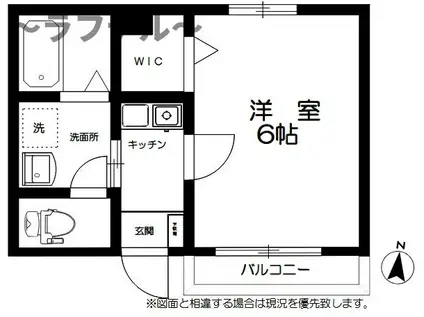 メゾンマハロ(1K/1階)の間取り写真