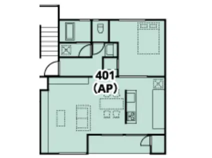 富山県創業移住促進SCOP TOYAMA 東棟(1LDK/4階)の間取り写真