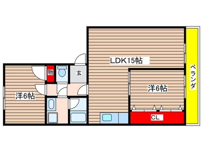 マンション冨田(2LDK/3階)の間取り写真