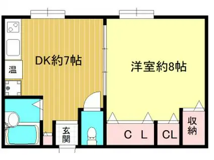 アコルデパルク中山手(1DK/2階)の間取り写真