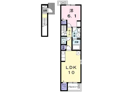 クラールK(1LDK/2階)の間取り写真