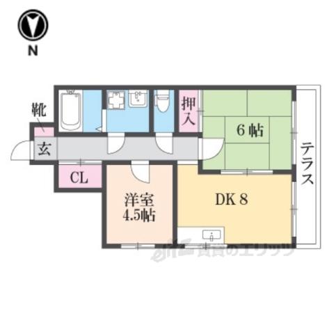 グリーンピアOMK(2DK/1階)の間取り写真