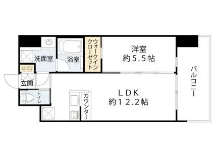 プレジオ九条(1LDK/13階)の間取り写真