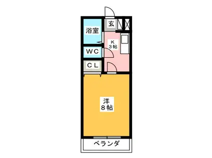 ライフイン・布橋(1K/2階)の間取り写真