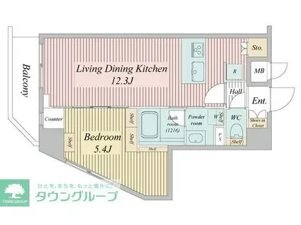 ハーモニーレジデンス東京ツリー(1LDK/6階)の間取り写真