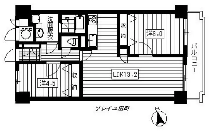 ソレイユ田町 2階階 間取り