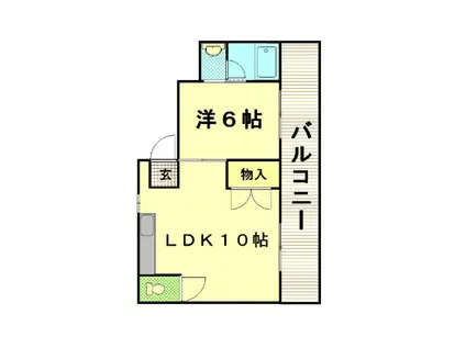 大橋マンション(1LDK/4階)の間取り写真