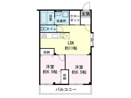 メゾンヴェルテ(2LDK/2階)の間取り写真