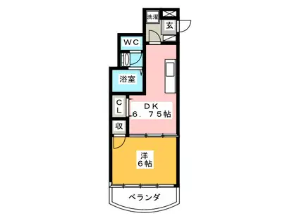 FUJI CREST(1DK/3階)の間取り写真