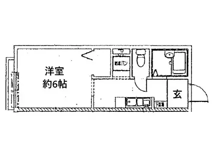 サムハイツ六甲(1K/1階)の間取り写真