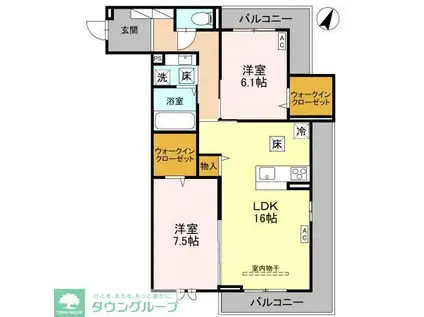 センカIII(2LDK/3階)の間取り写真