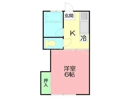 トーランス(1K/2階)の間取り写真