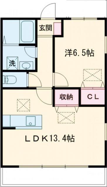 ルネス・リバーサイドKITAJIMA(1LDK/1階)の間取り写真