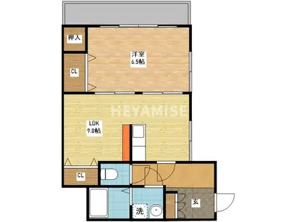 ショコラ城山台(1LDK/2階)の間取り写真