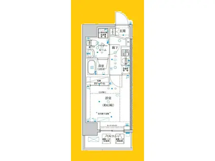スパシエオーブ横浜(1K/8階)の間取り写真