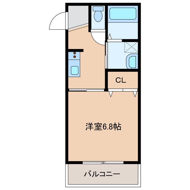 LE CIEL(1K/2階)の間取り写真