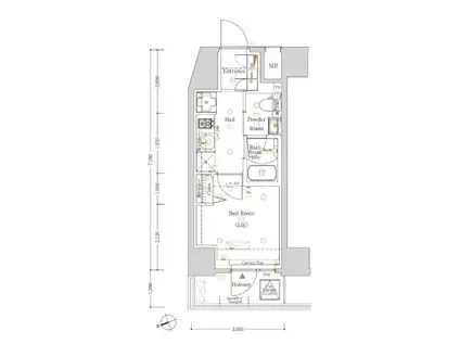LOG戸越/ログ戸越(1K/12階)の間取り写真