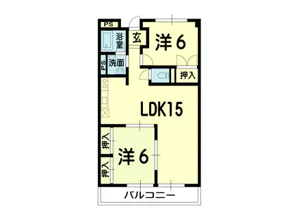 クリオコート62(2LDK/1階)の間取り写真