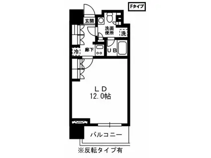 レジディア杉並方南町(1K/3階)の間取り写真
