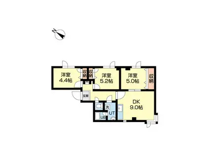 CASA秋桜(3DK/2階)の間取り写真