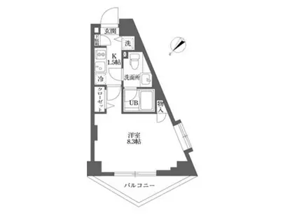 ムーブメンツ西早稲田(1K/10階)の間取り写真